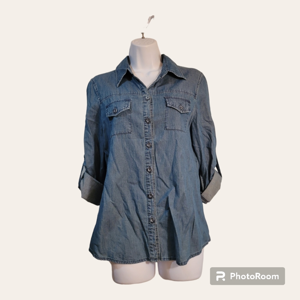 Denim button down shirt
